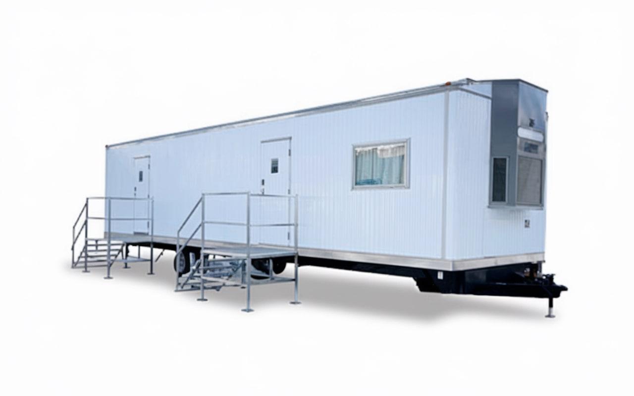 our office trailers come equipped with secure locking mechanisms and optional security cameras for added protection