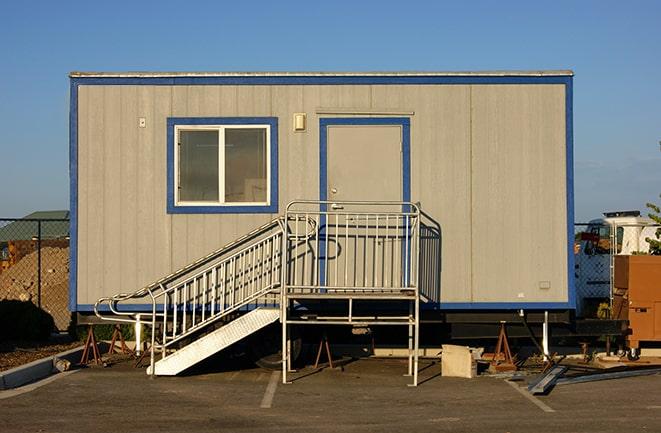 temporary office trailers set up for a work project